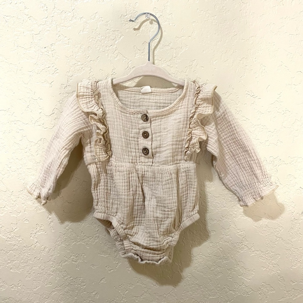 PatPat Boho Long Sleeve Ruffle Romper